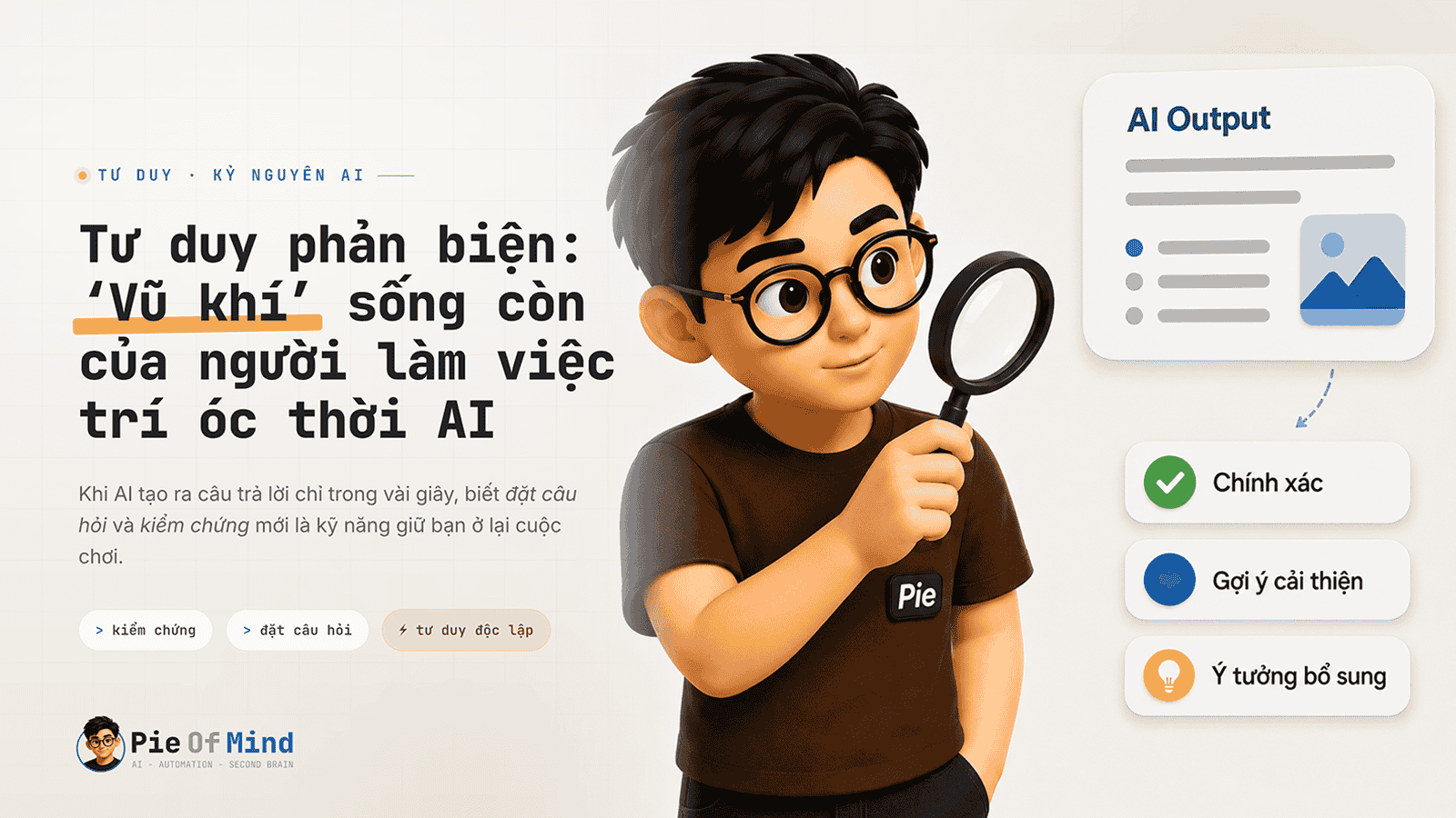 Ảnh bìa: Tư duy phản biện: Vũ khí sống còn của người làm việc trí óc trong kỷ nguyên AI