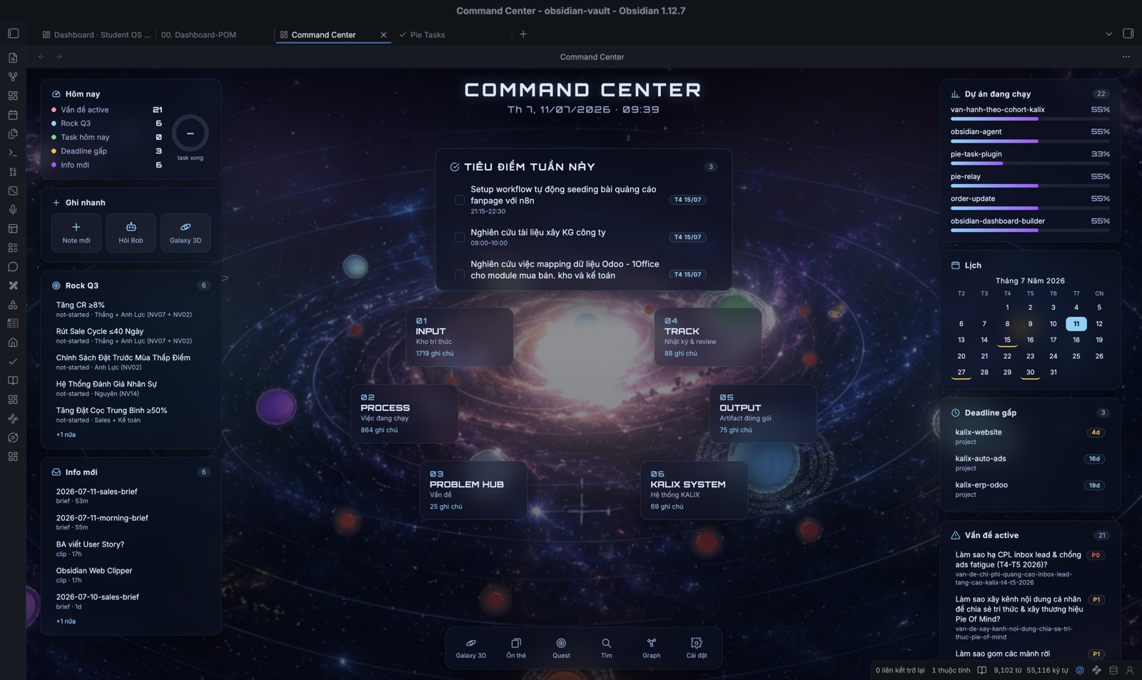 Command Center — điều hành cả vault trong một màn hình